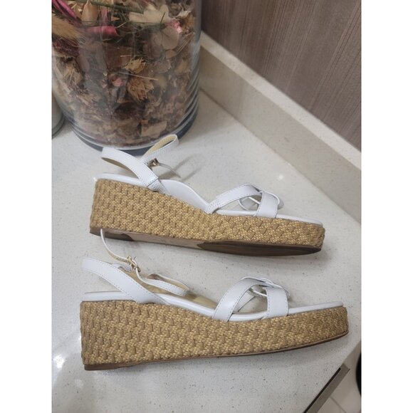 Sarah Flint Mirjana Wedge 50. White Calf Leather Raffia SF570WR Size 41/ US 10 - Picture 5 of 9